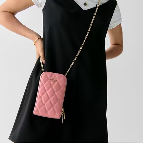 ♠️ Kate Spade ♠️ Carey Quilted Studded Phone Chain Crossbody; NWT - Picture 1 of 6